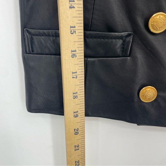 Vtg Neiman Marcus NM essentials Leather Vest gold buttons Sz S - Picture 4 of 5